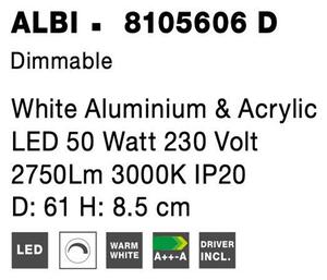 Nova Luce Stropní LED svítidlo ALBI, 50W 3000K stmívatelné Barva: Bílá