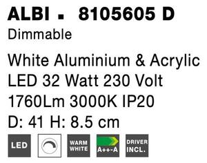 Nova Luce Stropní LED svítidlo ALBI, 32W 3000K stmívatelné Barva: Černá