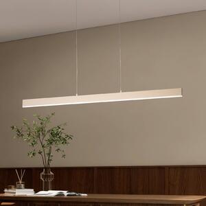 FISCHER & HONSEL Závěsné světlo Silvano, písková, délka 115 cm, dotykový stmívač, stmívatelný, Krémová / jantar, Obývací pokoj / jídelna, kov, Moderní