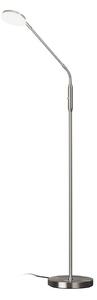FISCHER & HONSEL LED stojací lampa Sorento nikl, výška 138 cm, dotykový stmívač, stmívatelný, Hliník / šedá / zinek, Obývací pokoj / jídelna, kov, Moderní