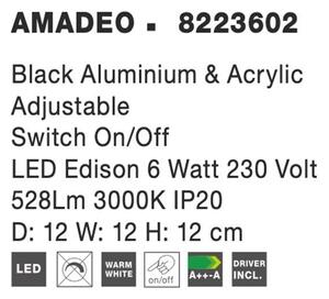 Nova Luce Bodové nastavitelné LED svítidlo AMADEO, vypínač na těle, 3000K Barva: Bílá