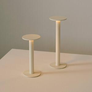 HAY LED stolní lampa na baterie HOST PORTABLE, krémově bílá, 30 cm IP44, stmívatelný, Krémová / jantar, Obývací pokoj / jídelna, Hliník, Moderní