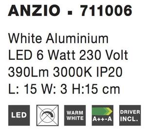 Nova Luce Nástěnné LED svítidlo ANZIO bílá hliník 6W 3000K