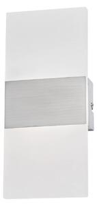 FISCHER & HONSEL LED nástěnné světlo FODER, niklová barva, výška 27 cm, vypínač, Hliník / šedá / zinek, Obývací pokoj / jídelna, kov, Moderní