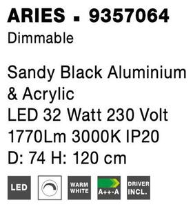 Nova Luce Závěsné LED svítidlo ARIES, 32W 3000K stmívatelné Barva: Bílá