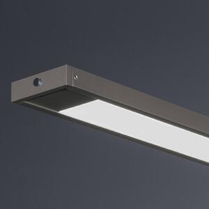 FISCHER & HONSEL Závěsné světlo Marlo, greige, délka 120 cm, dotykový stmívač, stmívatelný, Hnědá / rez, Obývací pokoj / jídelna, kov, Moderní