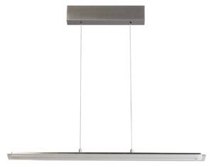 FISCHER & HONSEL Závěsné světlo LED Torvi, nikl, délka 88 cm, dotykový stmívač, stmívatelný, Hliník / šedá / zinek, Obývací pokoj / jídelna, kov, Moderní