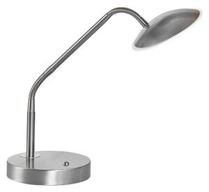 FISCHER & HONSEL LED stolní lampa Tallri, nikl, výška 60 cm, dotykový stmívač, stmívatelný, Hliník / šedá / zinek, Obývací pokoj / jídelna, kov, Moderní