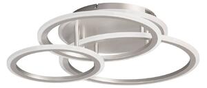 FISCHER & HONSEL LED stropní svítidlo GELDER, nikl, 60x51 cm, dálkové ovládání RGBW, stmívatelný, Hliník / šedá / zinek, Obývací pokoj / jídelna, kov, Moderní