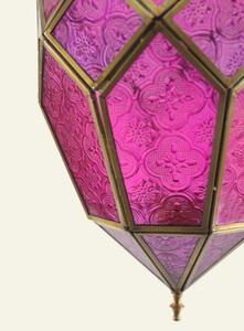 Orientální závěsná lampa Sellima - růžově fialová