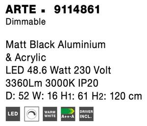 Nova Luce Závěsné LED svítidlo ARTE, 48.6W 3000K stmívatelné Barva: Černá