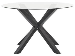 Zahradní jídelní stůl MALETTO 120 cm 120 cm Sklo Černá