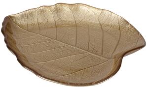Dekorační skleněný podnos Leaf, 19x16 cm