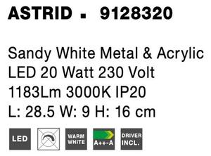 Nova Luce Nástěnné LED svítidlo ASTRID bílá kov a akryl 20W 3000K