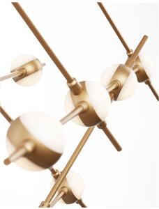 Nova Luce Závěsné LED svítidlo ATOMO zlatý kov a akryl 14 x 2.4W 3000K vč. dálkového ovládání stmívatelné
