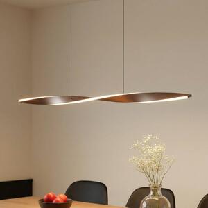 Lindby LED závěsné světlo Jaren, černé/hnědé, 100 cm,, Hnědá / rez, Obývací pokoj / jídelna, kov, Moderní