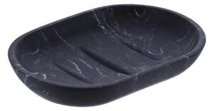 Miska na mýdlo Everist Black Marble, černá