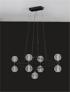 Nova Luce Závěsné LED svítidlo BELINDA černý hliník a akryl 37,8W 3200K stmívatelné