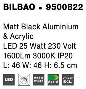 Nova Luce Stropní LED svítidlo BILBAO, 25W 3000K Barva: Černá