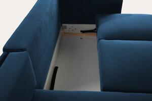 Rohová sedací souprava se 2 úložnými prostory DAKAR NEW modrá