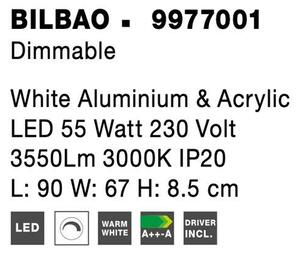 Nova Luce Stropní LED svítidlo BILBAO, 55W 3000K stmívatelné Barva: Bílá