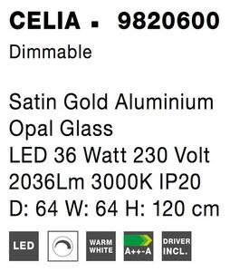 Nova Luce Závěsné LED svítidlo CELIA, 6W 3000K stmívatelné Barva: Zlatá