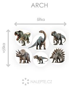 Dinosauři sada textilní přelepitelné samolepky na zeď arch 75 x 54 cm