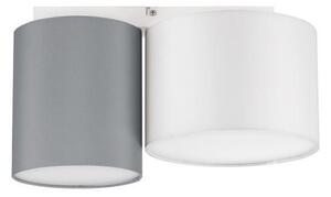 Nova Luce Stropní svítidlo BRYSON bílá kovovová základna bílé a šedé stínítko E27 2x12W