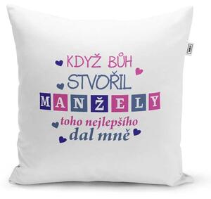 Sablio Polštář Když Bůh stvořil manžely: 40x40 cm