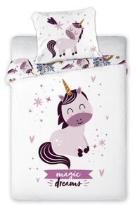 Dětské bavlněné ložní prádlo UNICORN 100x135cm Dětské bavlněné ložní prádlo UNICORN 100x135cm - 100x135 cm - 1x polštář 1x přikrývka - zip