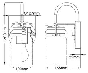 Elstead KL-BRINLEY1-OZ - Nástěnné svítidlo BRINLEY 1xE27/60W/230V antracit