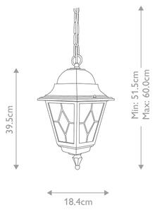 Elstead NR9-BLK - Venkovní lustr NORFOLK 1xE27/100W/230V IP43