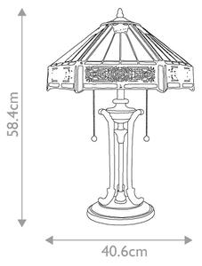 Elstead QZ-INDUS-TL - Stolní lampa INDUS 2xE27/60W/230V jantarové sklo