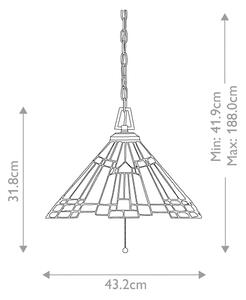Elstead QZ-INGLENOOK-P-A - Lustr na řetězu Tiffany INGLENOOK 3xE27/60W/230V