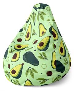 Sablio Sedací vak Pear Kreslené avokádo - 70 x 95 x 15 cm