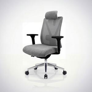 Ergonomická kancelářská židle šedá se síťovinou VECTOR