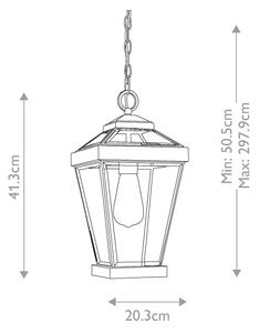 Quoizel QZ-RAVINE8-M - Venkovní lustr na řetězu RAVINE 1xE27/60W/230V IP23 hnědá