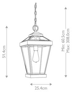 Quoizel QZ-RAVINE8-L - Venkovní lustr na řetězu RAVINE 1xE27/60W/230V IP23 hnědá