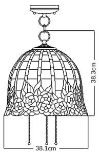Quoizel QZ-ROSECLIFFE-P - Lustr na řetězu Tiffany ROSECLIFFE 3xE27/100W/230V