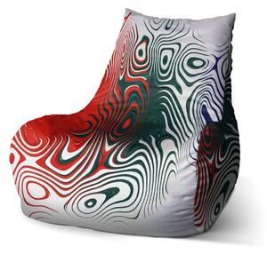 Sablio Sedací vak Bean Dvoubarevná abstrakce - 60 x 70 x 70 cm