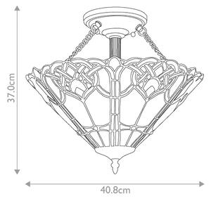 Quoizel QZ-CAMBRIDGE-SF - Stropní svítidlo Tiffany CAMBRIDGE 2xE27/100W/230V