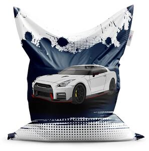 Sablio Sedací vak Nissan GTR 35 Modrý - 150x100 cm