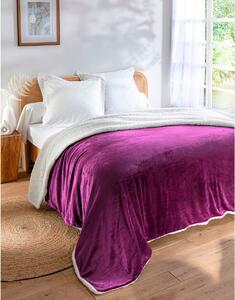 Oboustranná deka sherpa a fleece černý rybíz 75x100 cm