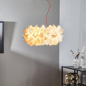 Slamp závěsné světlo Clizia Mama Non Mama, Ø53cm, bílá/červená, stmívatelný, Bílá / opál, Obývací pokoj / jídelna, Plast, Design