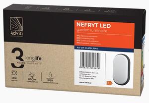 LED Venkovní svítidlo ORNO AD-OP-6147BLPM4 NEFRYT, 15W, 4000K, IP54, černá