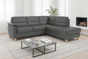 ROHOVÁ SEDAČKA, kůže, antracitová Sit & More - Sedací soupravy, Online Only