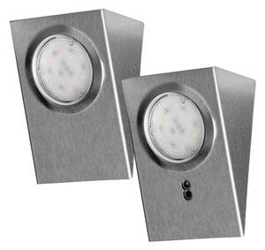 Sada LED svítidel pod skříňku ADVITI AD-OM-6207L4, 2,5W 180lm 4000K, 2ks, INOX stříbrná