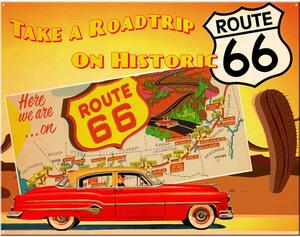 Plechová cedule Route 66 Roadtrip 32 cm x 40 cm