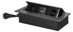 Výklopný blok zapuštěný ORNO OR-GM-9035/GR, 2x 230V, 2x USB (A+C type; 3.6A), barva grafit