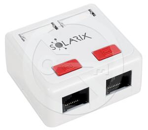 Zásuvka Solarix CAT5E UTP 2 x RJ45 na omítku bílá SX288-5E-UTP-WH